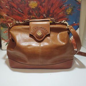 Vintage SAINT BORSE Brown Camel Leather Shoulder Bag Purse EUC